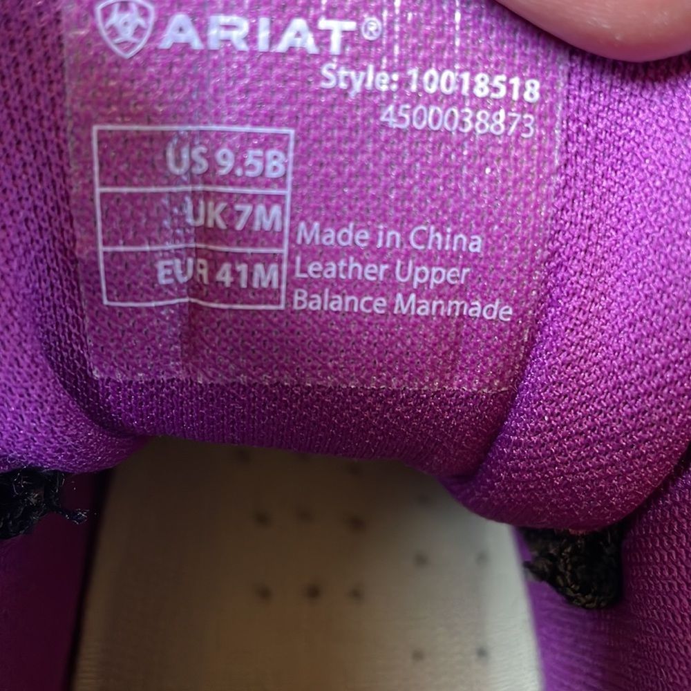 Ariat Terrain Pro H20 Women’s Size 9.5B Purple Brown Leather Trail Hiking Boot - Picture 6 of 12